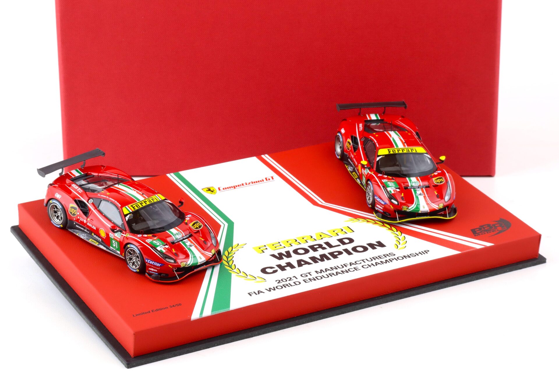 1:43 BBR Ferrari 488 GTE Le Mans AF Corse World Champion SET 2021 - Limited 50 pcs.