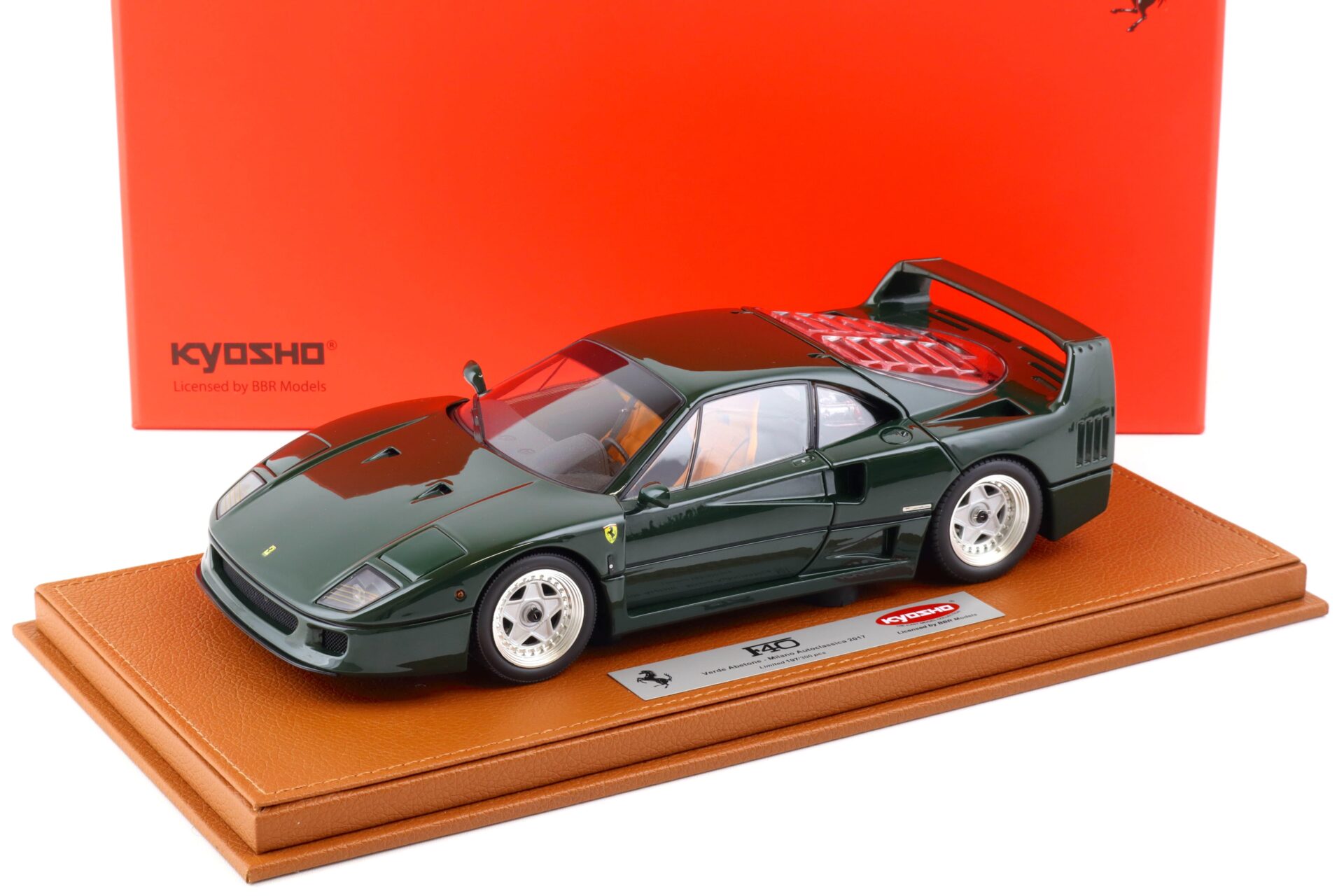 1:18 BBR Kyosho Ferrari F40 by GTO Motor Saronno Verde Abetone with Showcase - Limited 300 pcs.
