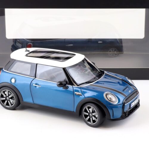 1:18 Norev Mini Cooper S 2021 Island blue/ white roof DEALER VERSION
