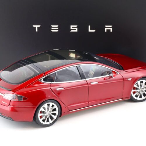 1:18 Original Tesla Model S P100D Multi-Coat red Diecast DEALER VERSION