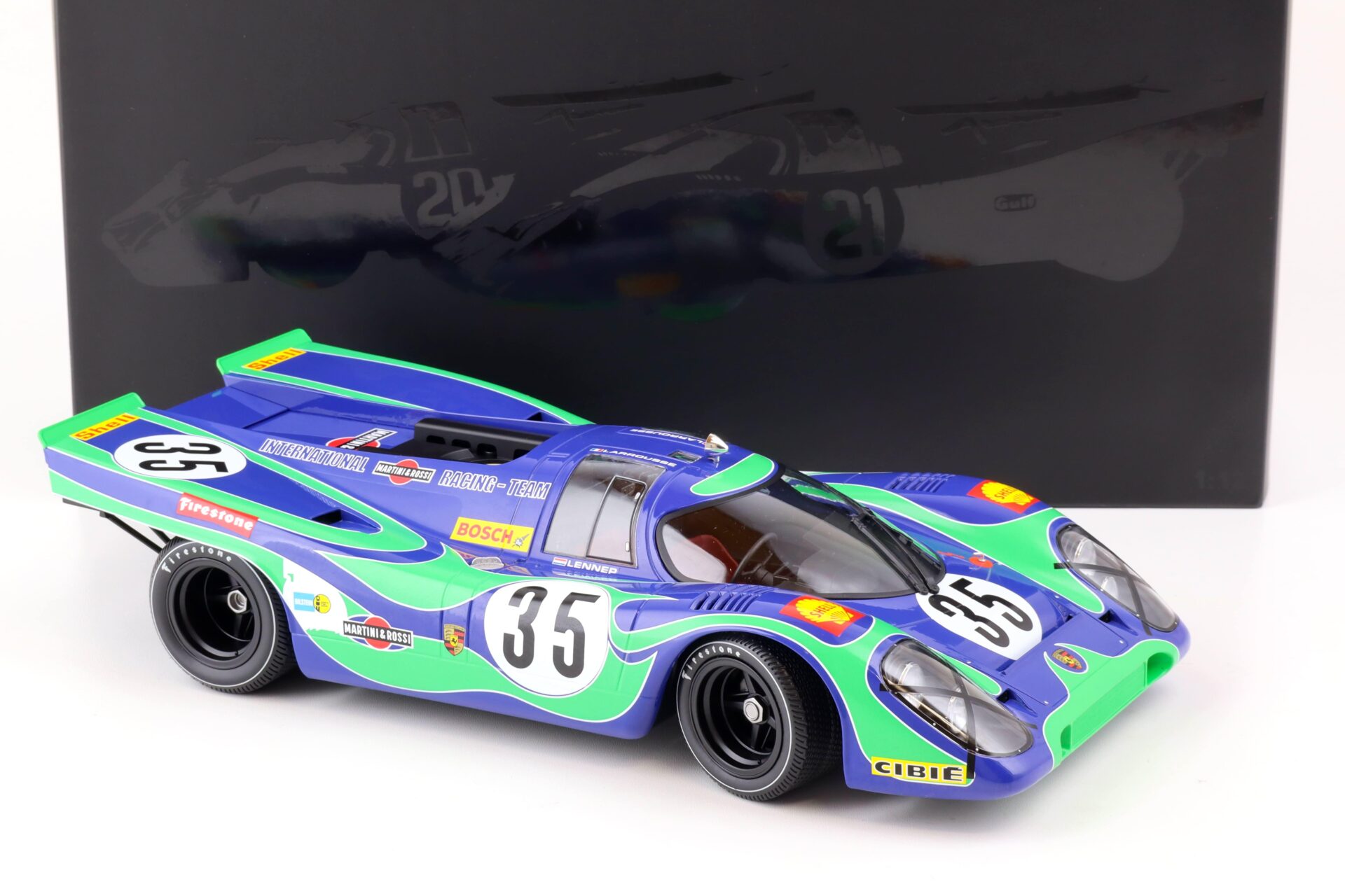 1:12 Minichamps Porsche 917K International Martini can Lennep Watkins Glen 6h - 1970