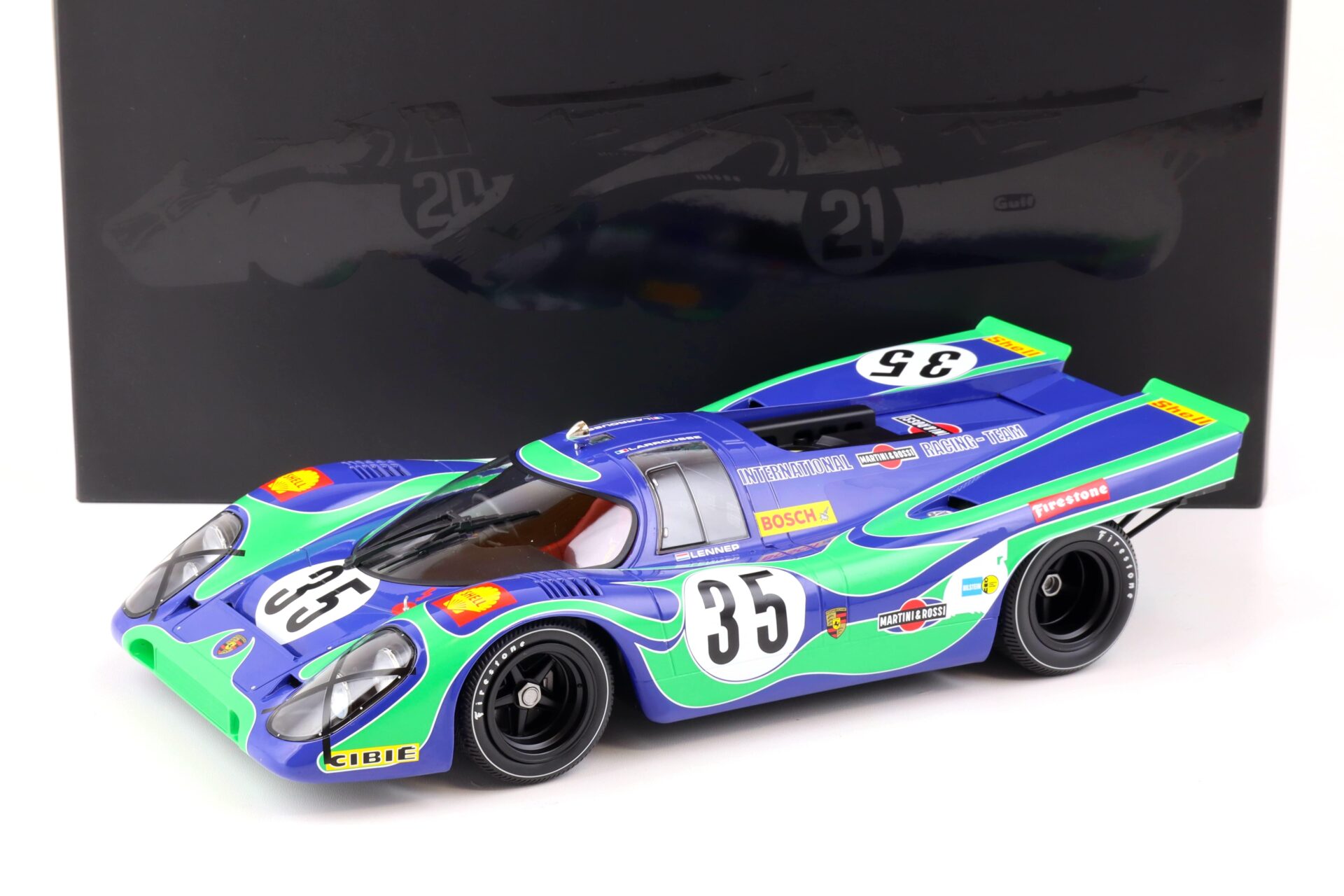 1:12 Minichamps Porsche 917K International Martini can Lennep Watkins Glen 6h - 1970
