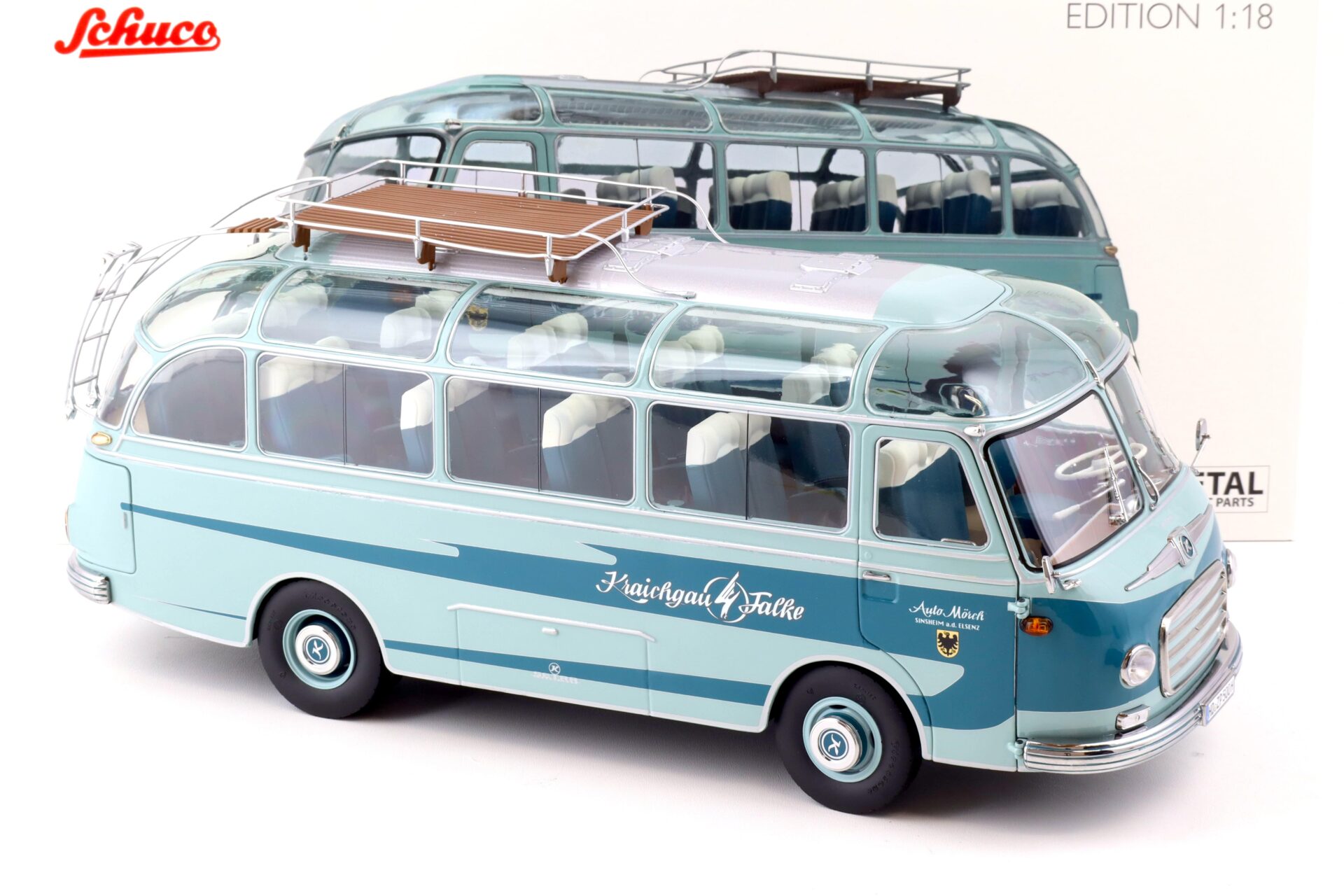 1:18 Schuco Setra S6 Reisebus "Kraichgau Falke" 1956 blue 450034900