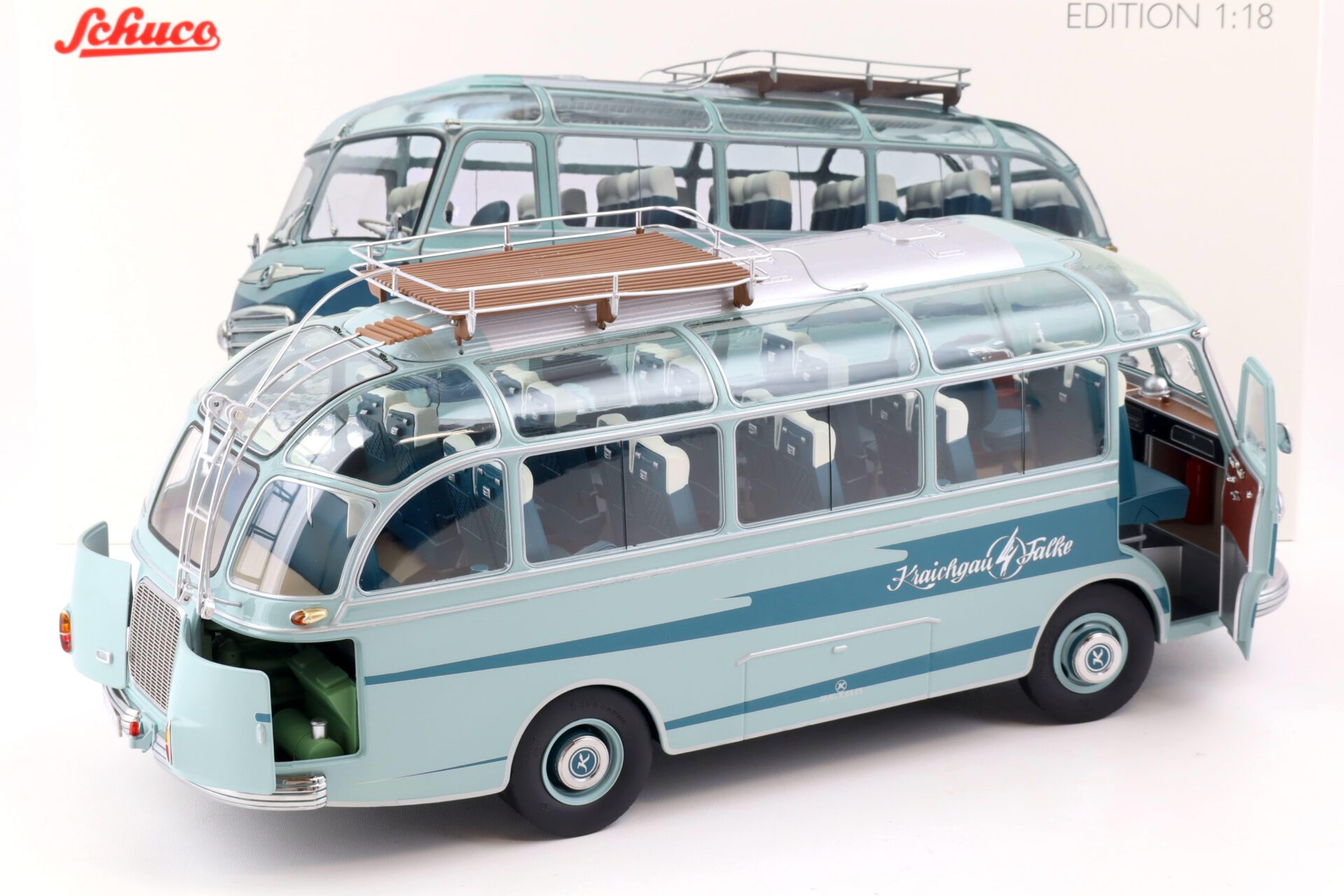 1:18 Schuco Setra S6 Reisebus "Kraichgau Falke" 1956 blue 450034900