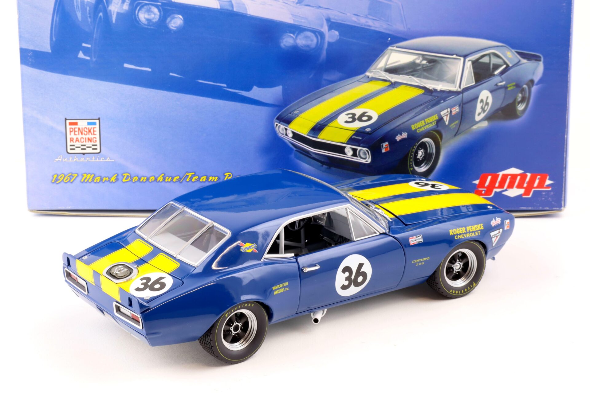1:18 GMP 1967 Chevrolet Camaro Z28 Penske Mark Donohue #36 blue/ yellow