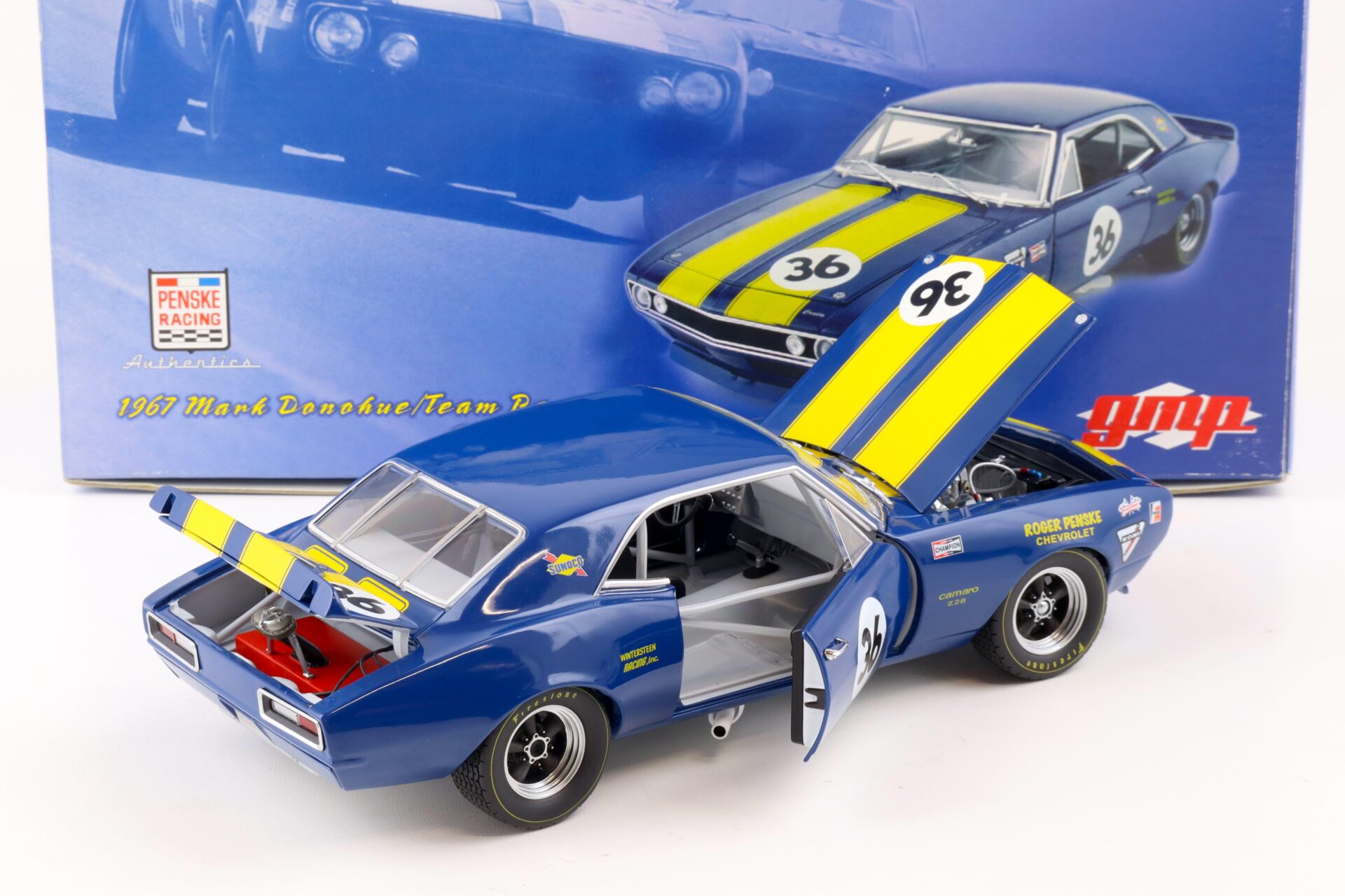 1:18 GMP 1967 Chevrolet Camaro Z28 Penske Mark Donohue #36 blue/ yellow