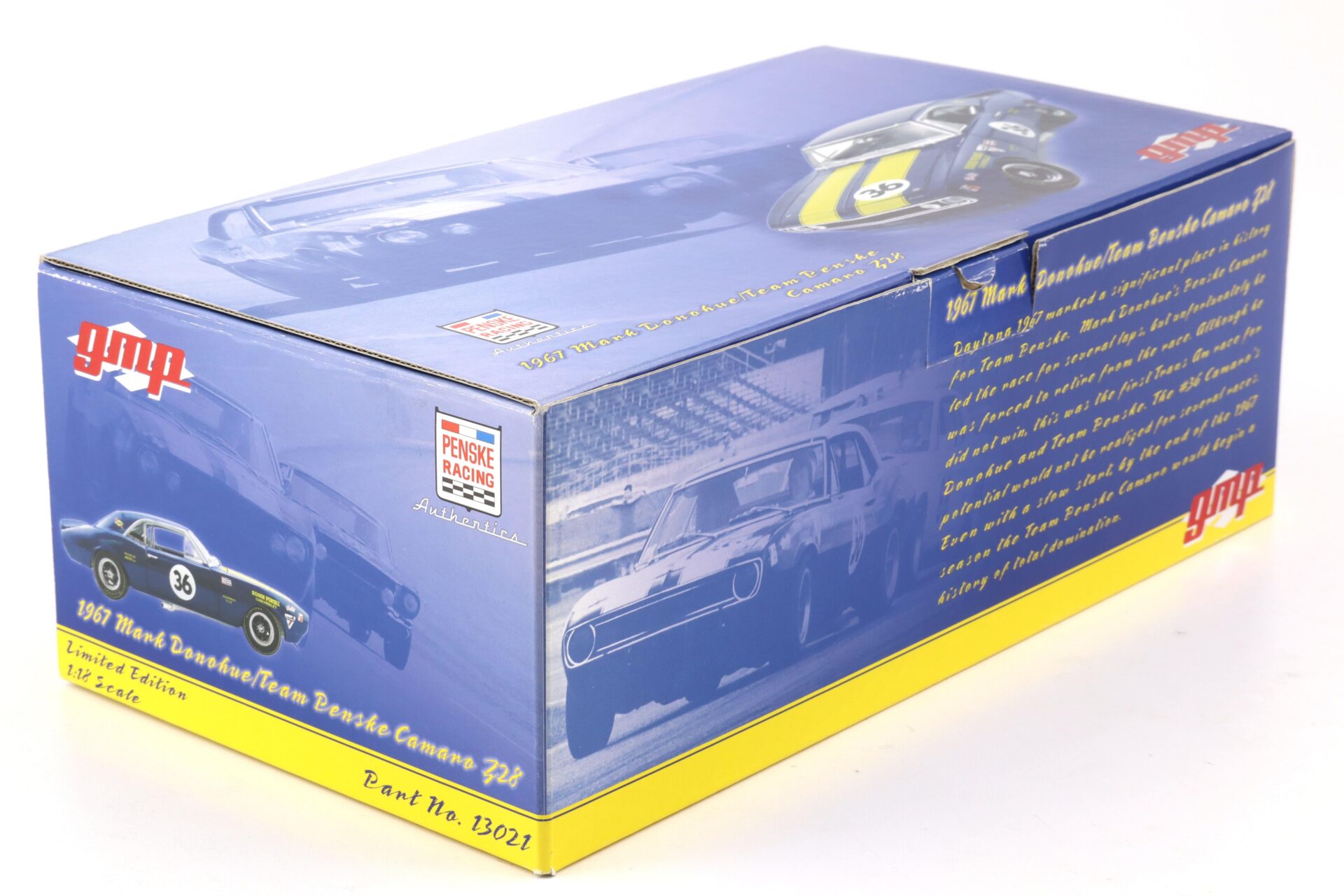 1:18 GMP 1967 Chevrolet Camaro Z28 Penske Mark Donohue #36 blue/ yellow