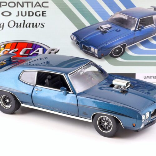 1:18 ACME 1970 Pontiac GTO JUDGE Drag Outlaws blue metallic *NICE CAR EDITION*