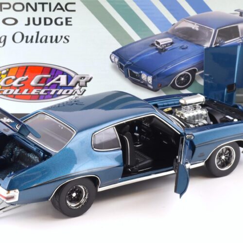 1:18 ACME 1970 Pontiac GTO JUDGE Drag Outlaws blue metallic *NICE CAR EDITION*