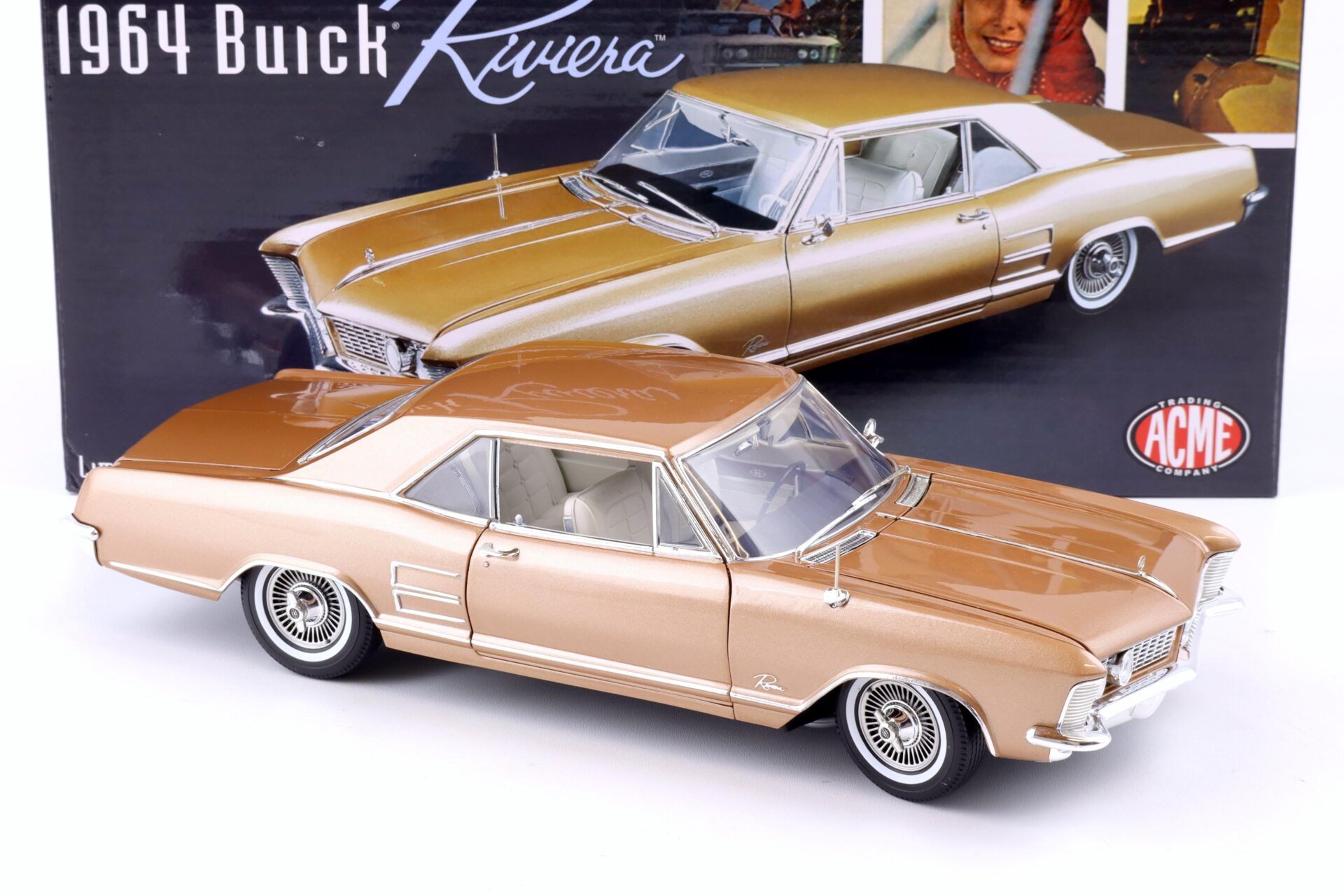 1:18 ACME 1964 Buick Riviera Coupe gold metallic A1806303