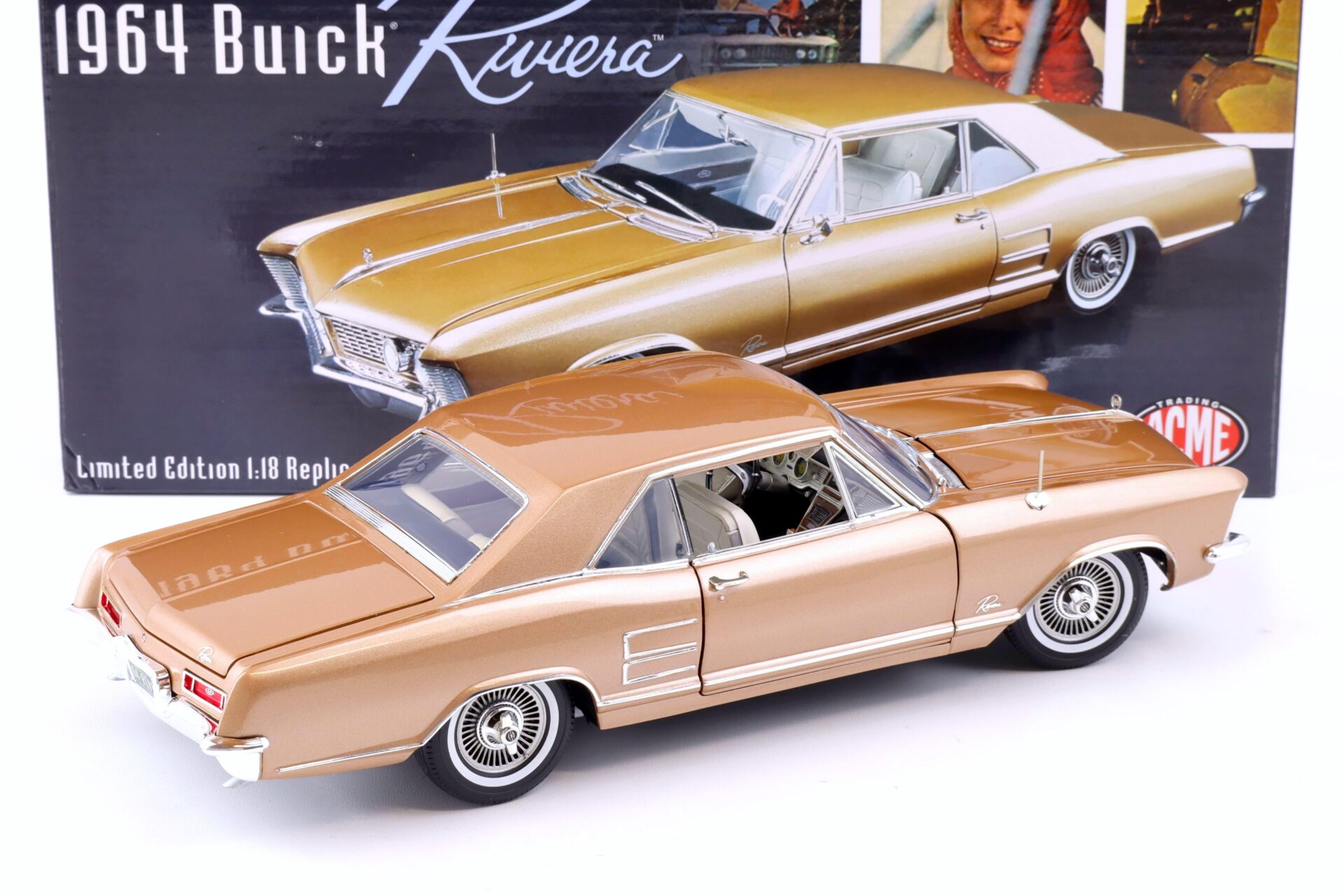 1:18 ACME 1964 Buick Riviera Coupe gold metallic A1806303