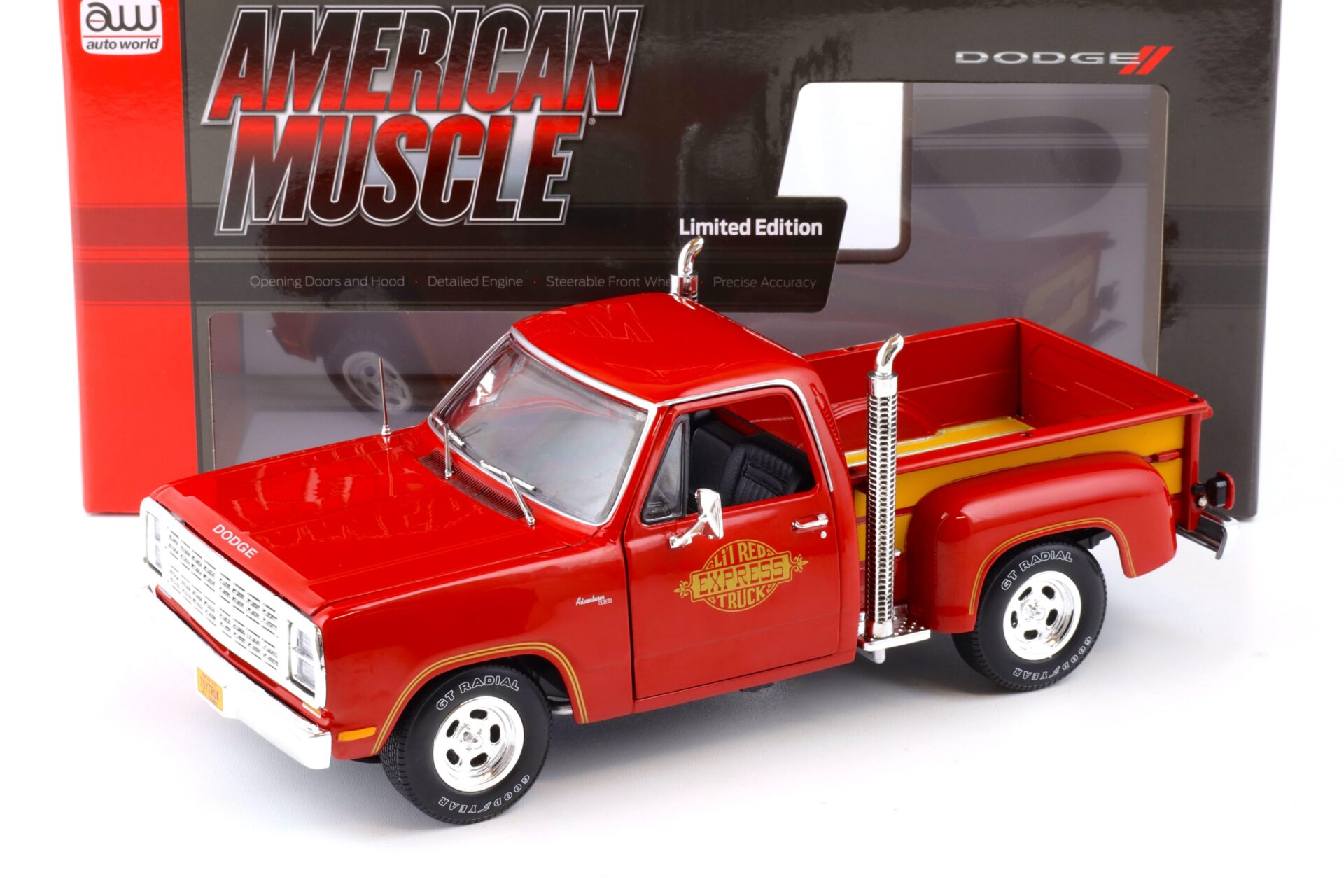 1:18 Auto World 1979 Dodge Utility Pickup LiÂ´l Red Express Truck red