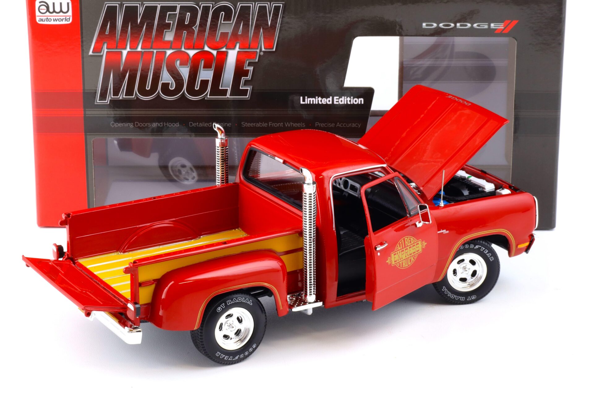 1:18 Auto World 1979 Dodge Utility Pickup LiÂ´l Red Express Truck red