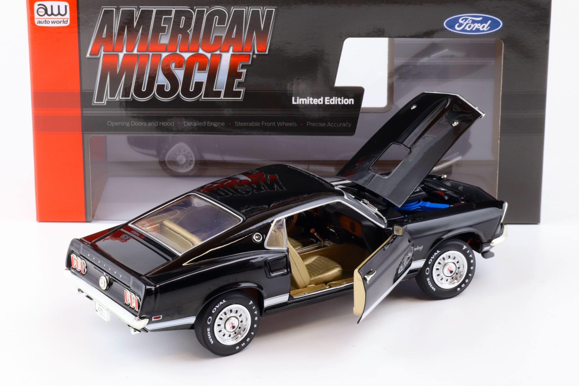 1:18 Auto World 1969 Ford Mustang GT 2+2 Coupe Raven black