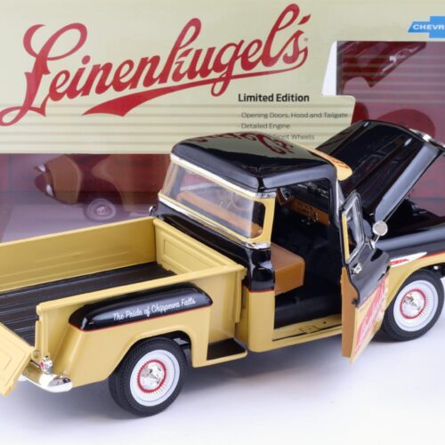 1:18 Auto World 1957 Chevrolet 3100 Stepside Pickup Leinenkugle´s Beer black&tan