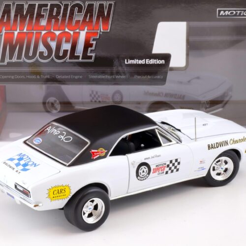 1:18 Auto World 1967 Baldwin Motion Chevrolet Camaro SS 427 Ermine white/ black