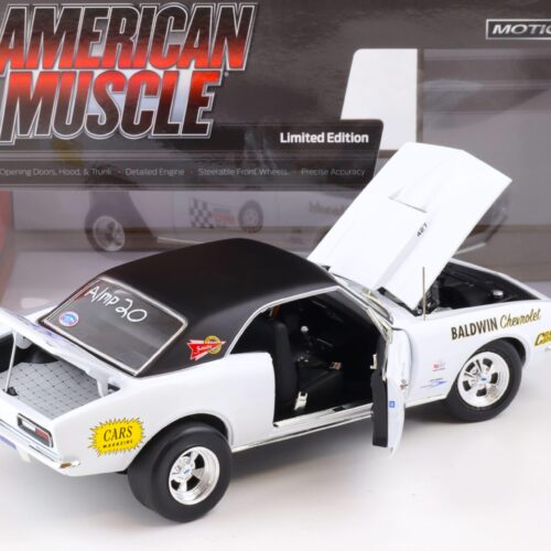1:18 Auto World 1967 Baldwin Motion Chevrolet Camaro SS 427 Ermine white/ black