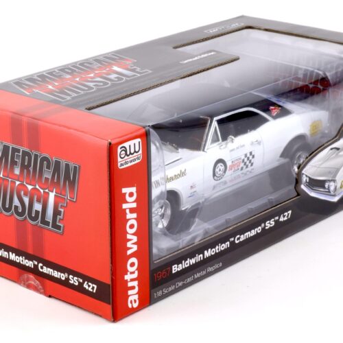 1:18 Auto World 1967 Baldwin Motion Chevrolet Camaro SS 427 Ermine white/ black