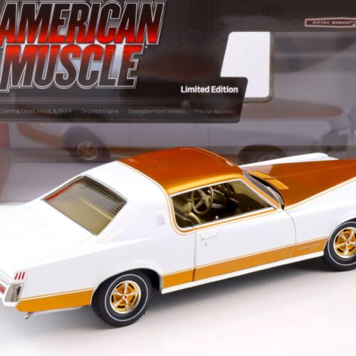 1:18 Auto World 1969 Pontiac Grand Prix Royal Bobcat Model J Cameo white/ gold