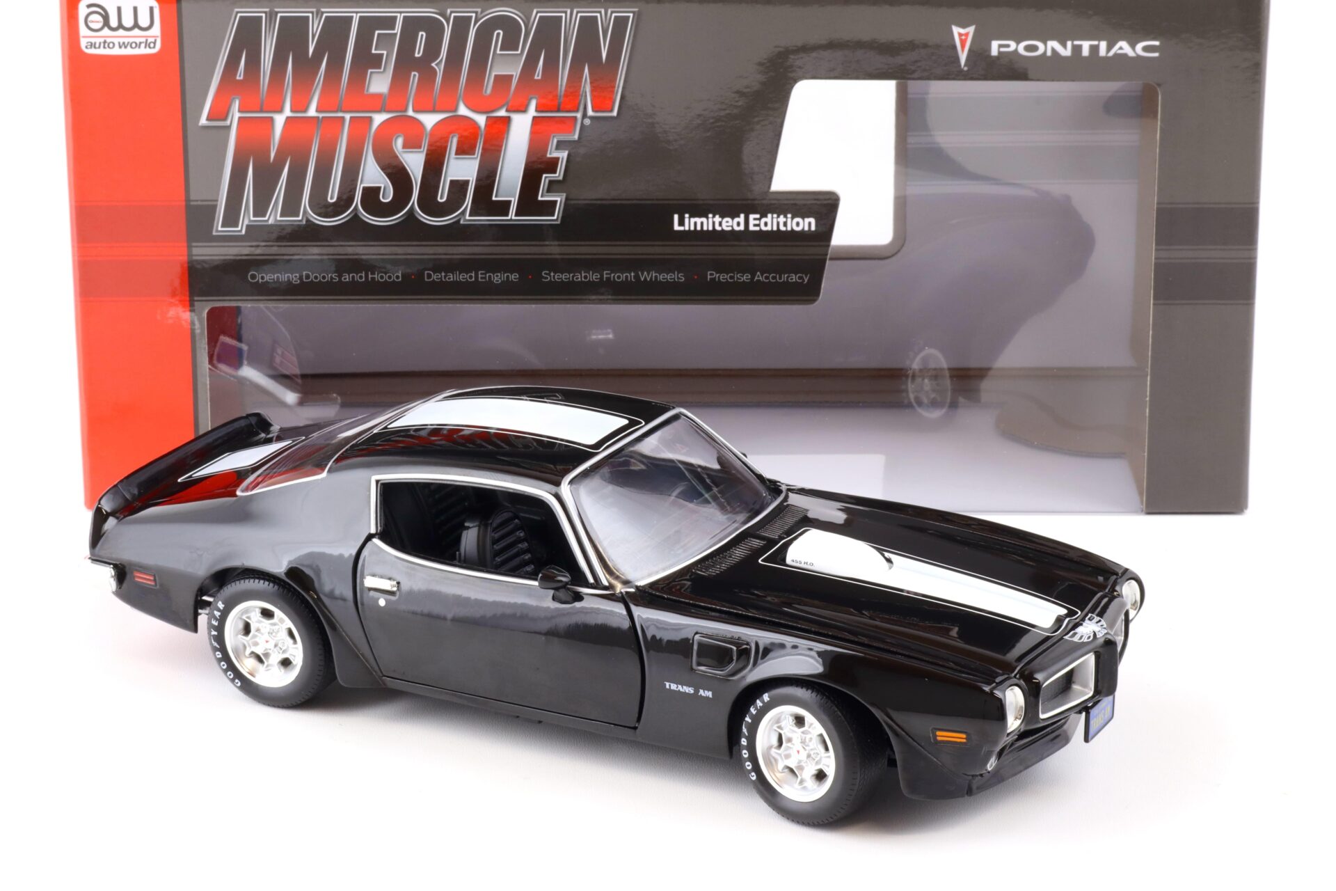 1:18 Auto World 1972 Pontiac Firebird T/A Trans Am Class of 72 Starlight black