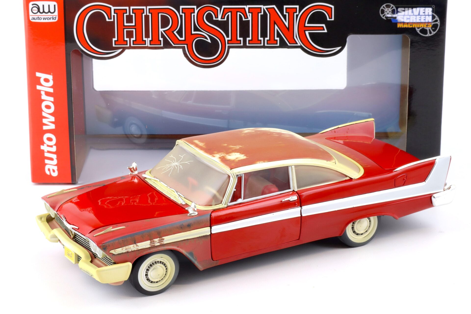 ID 87564 orig.jpg 1:18 Auto World 1958 Plymouth Fury CHRISTINE Dirty Version Partially Restored