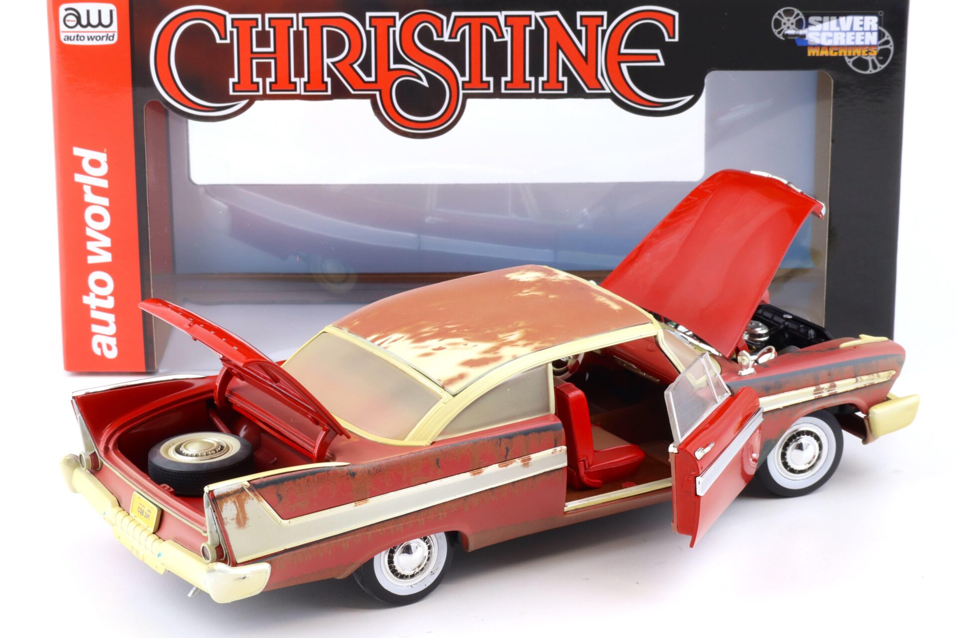 1:18 Auto World 1958 Plymouth Fury CHRISTINE Dirty Version Partially Restored