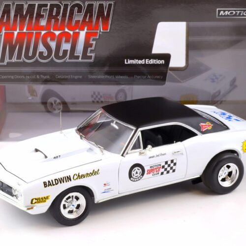 1:18 Auto World 1967 Baldwin Motion Chevrolet Camaro SS 427 Ermine white/ black