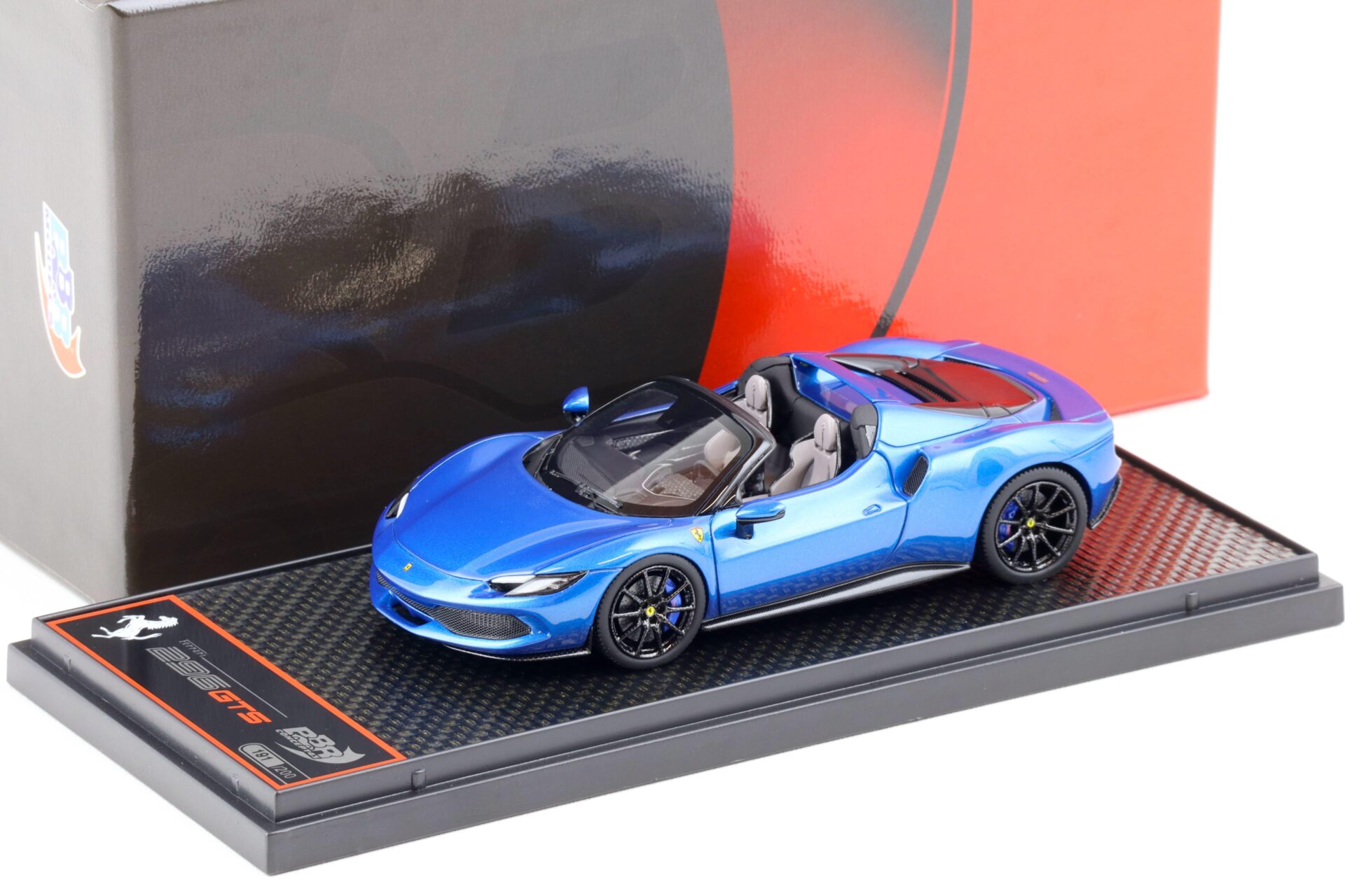 ID 87604 orig 1.jpg 1:43 BBR Ferrari 296 GTS Spider Blu Corsa blue metallic/ Carbon wheels - Limited 200 pcs.