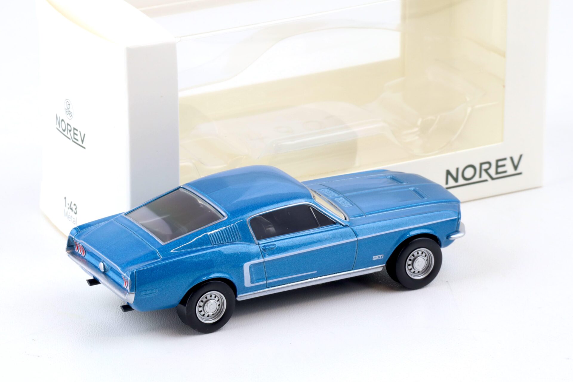 1:43 Norev Jet Car Ford Mustang Fastback 1968 Acapulco blue metallic