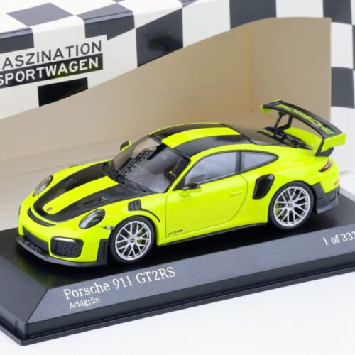 1:43 Minichamps Porsche 911 (991.2) GT2 RS Weissach Package 2018 acid green/ silver wheels