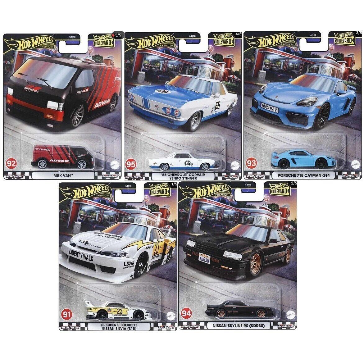 1:64 Hot Wheels Boulevard Series 2024 Car Culture Premium Pack 5 pcs. 979U Porsche, Nissan