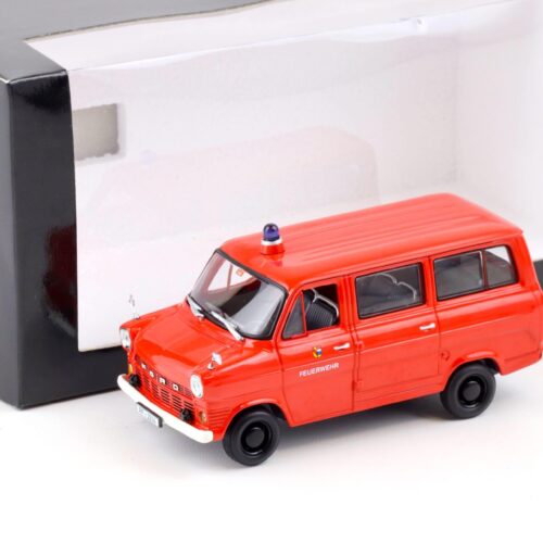 1:43 Minichamps Ford Transit Bus 1965 Feuerwehr Pforzheim red