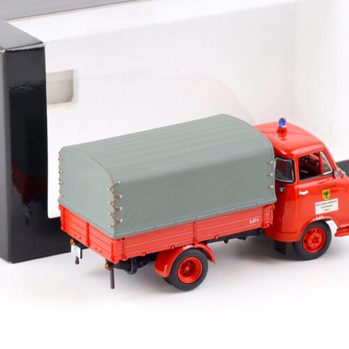 1:43 Minichamps Hanomag Kurier Pritschenwagen Feuerwehr Dortmund red