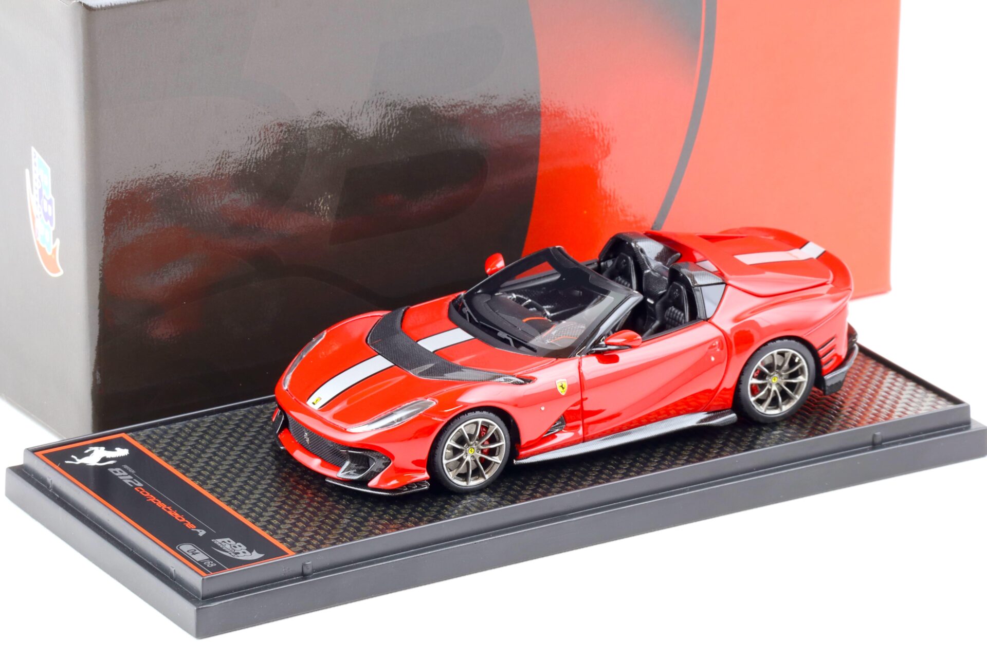 1:43 BBR Ferrari 812 Competizione A Rosso Corsa 322/ silver stripe - Limited 68 pcs.