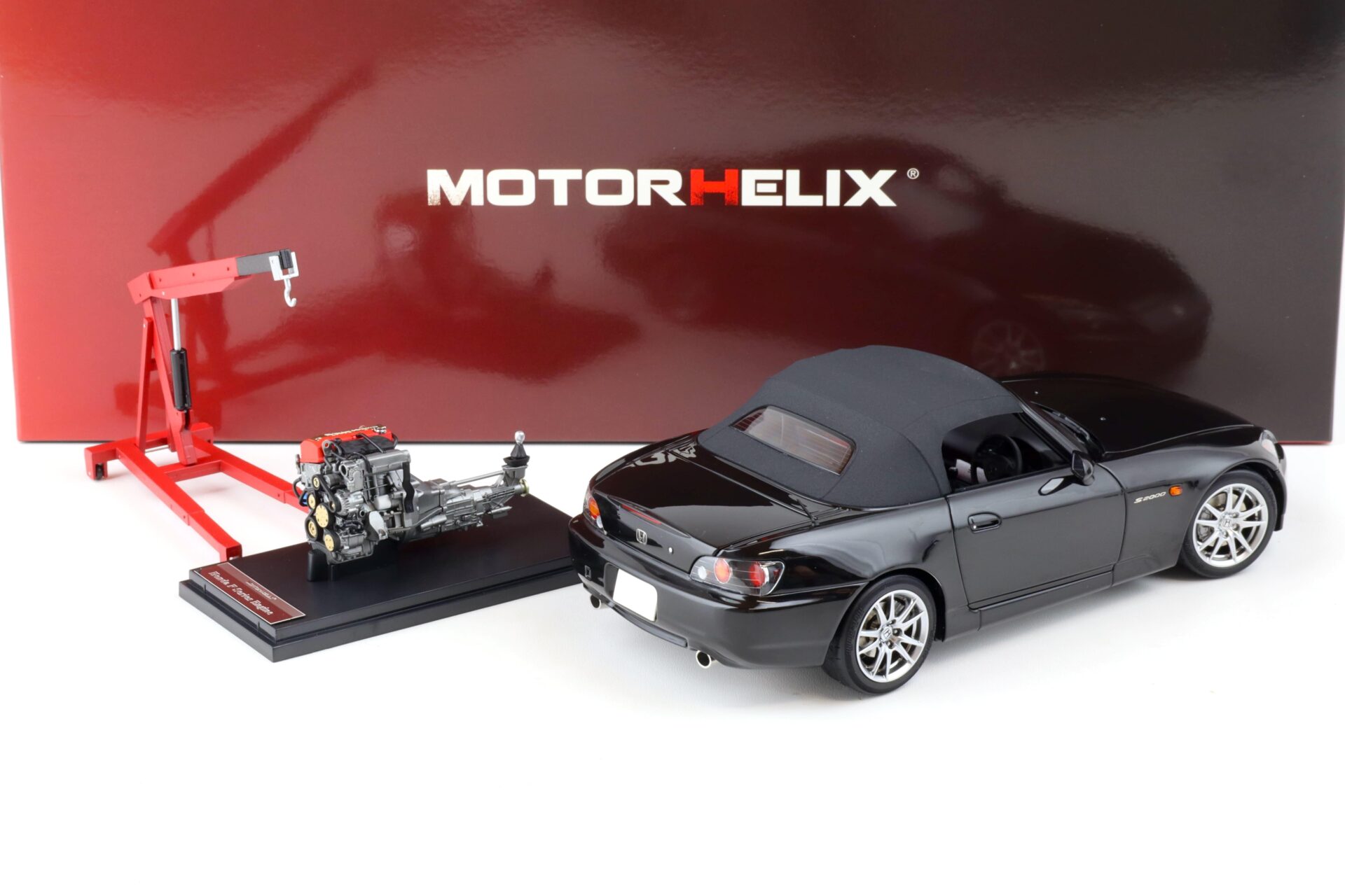 1:18 Motorhelix Honda S2000 (AP2) Berlina black + engine Diecast Limited 599 pcs.