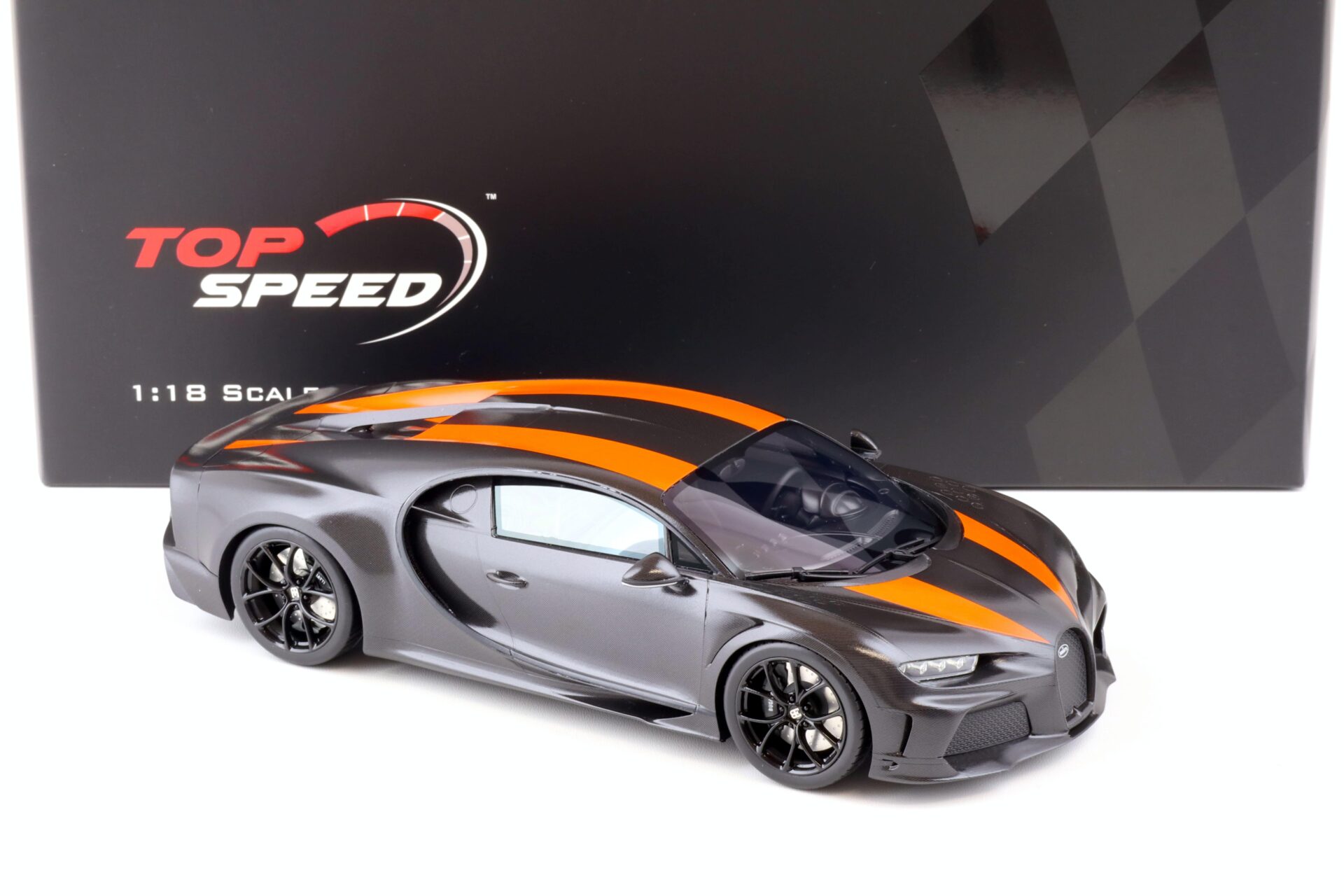 1:18 Top Speed Bugatti Chiron Super Sport 300+ World Record Carbon/orange TS0363