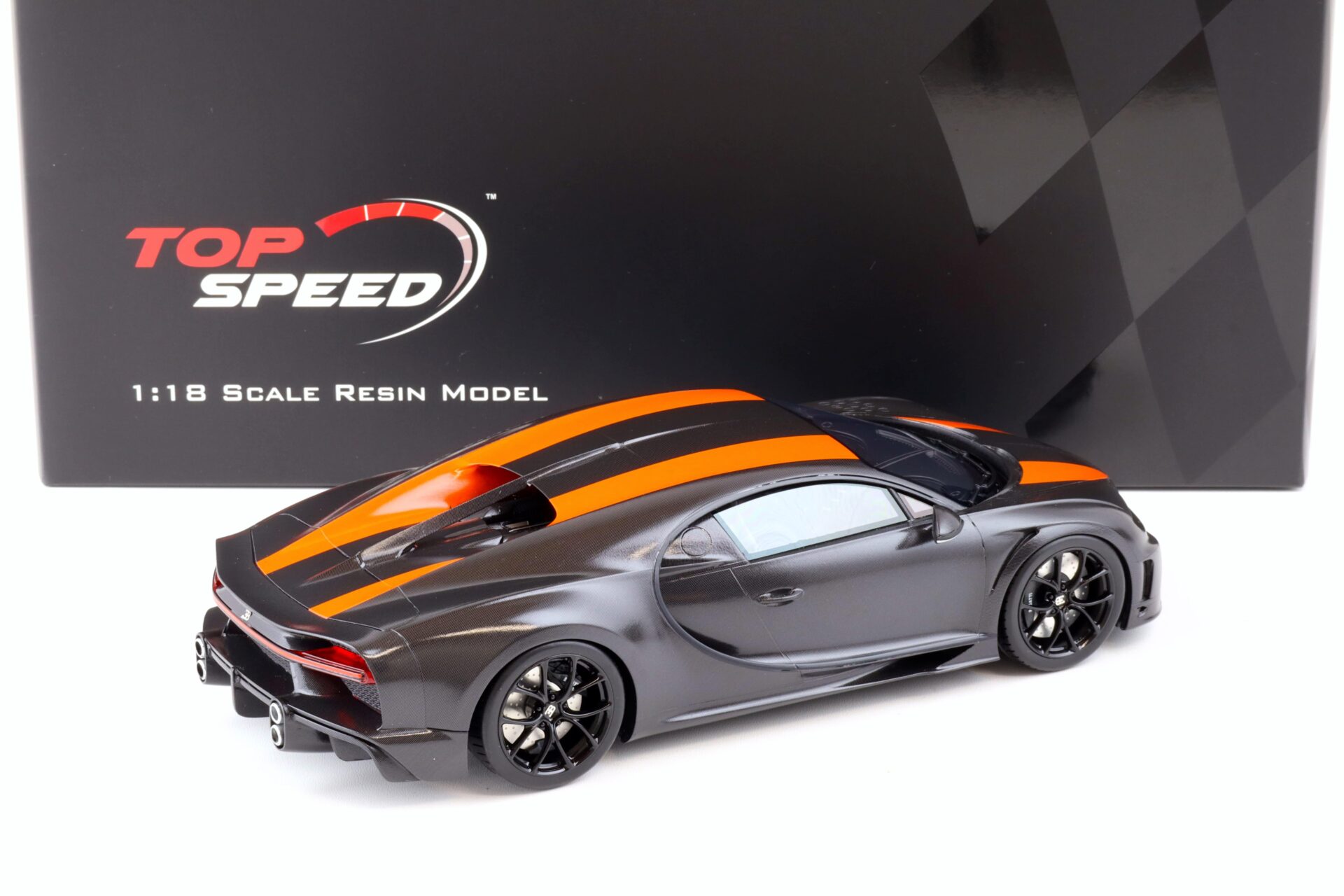 1:18 Top Speed Bugatti Chiron Super Sport 300+ World Record Carbon/orange TS0363