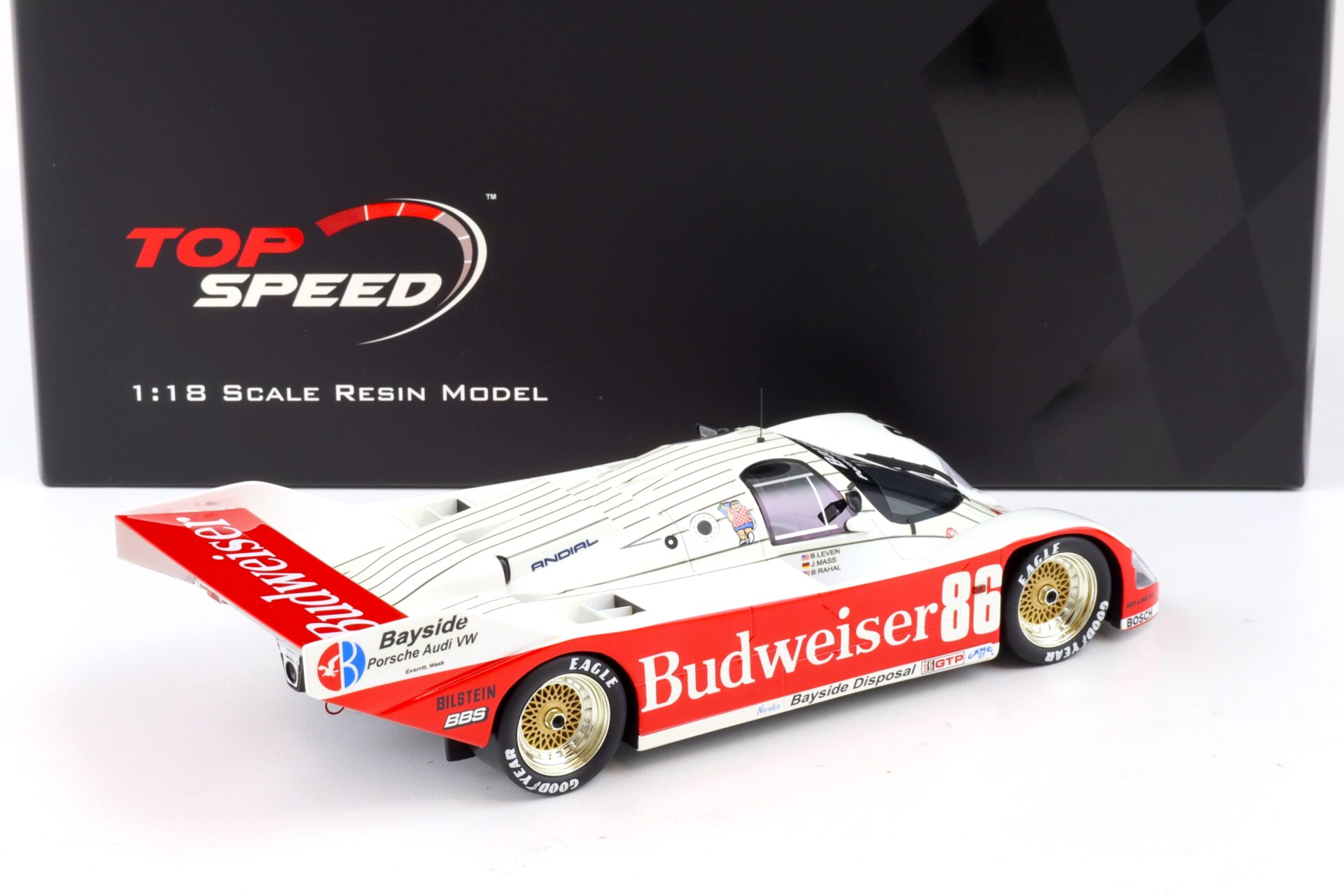 1:18 Top Speed Porsche 962 #86 Bayside Disposal Racing 1987 Sebring 12h Winner TS0332