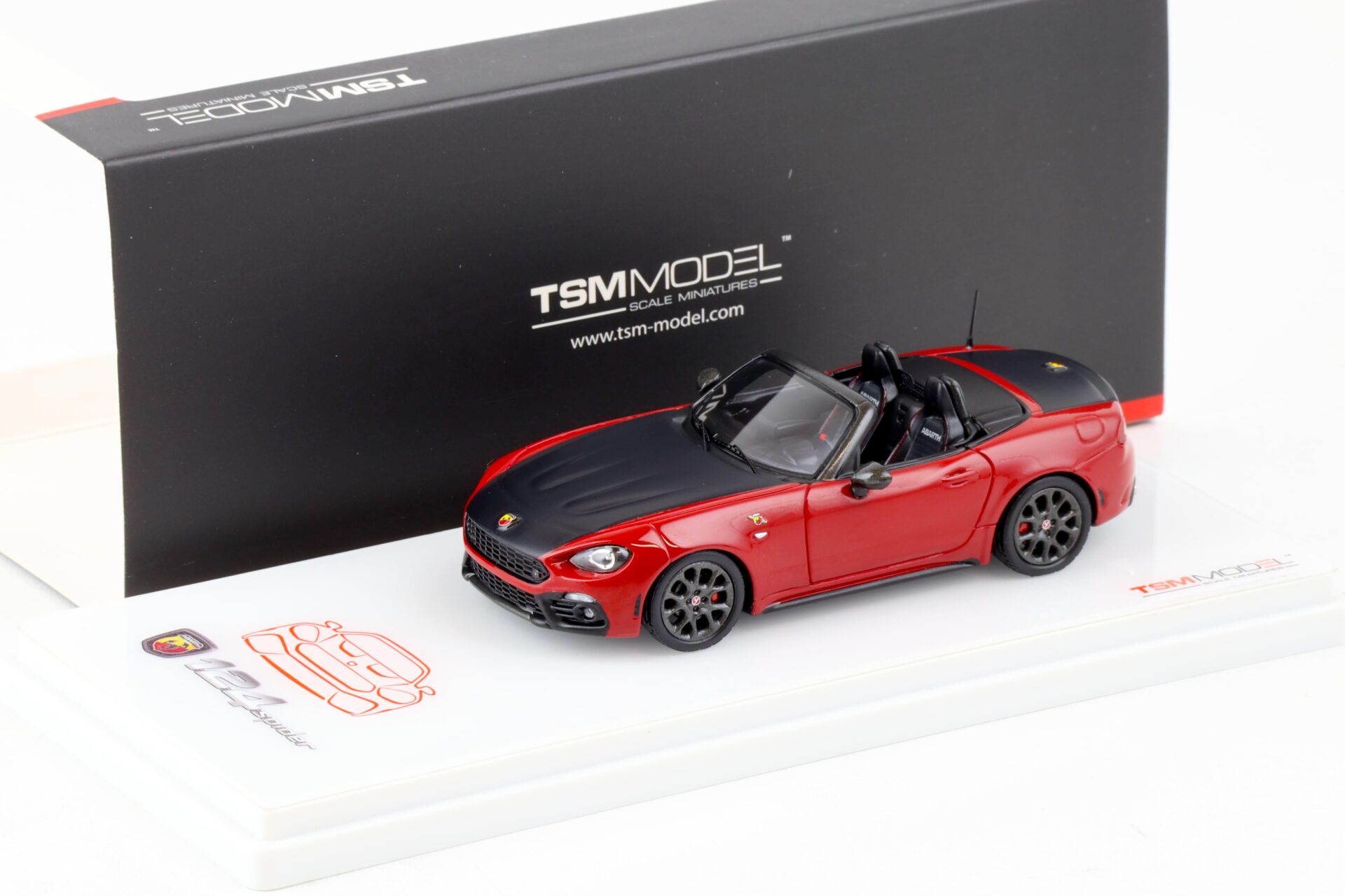 1:43 TSM Model Fiat Abarth 124 Spider Costa Brava 1972 red TSM430133