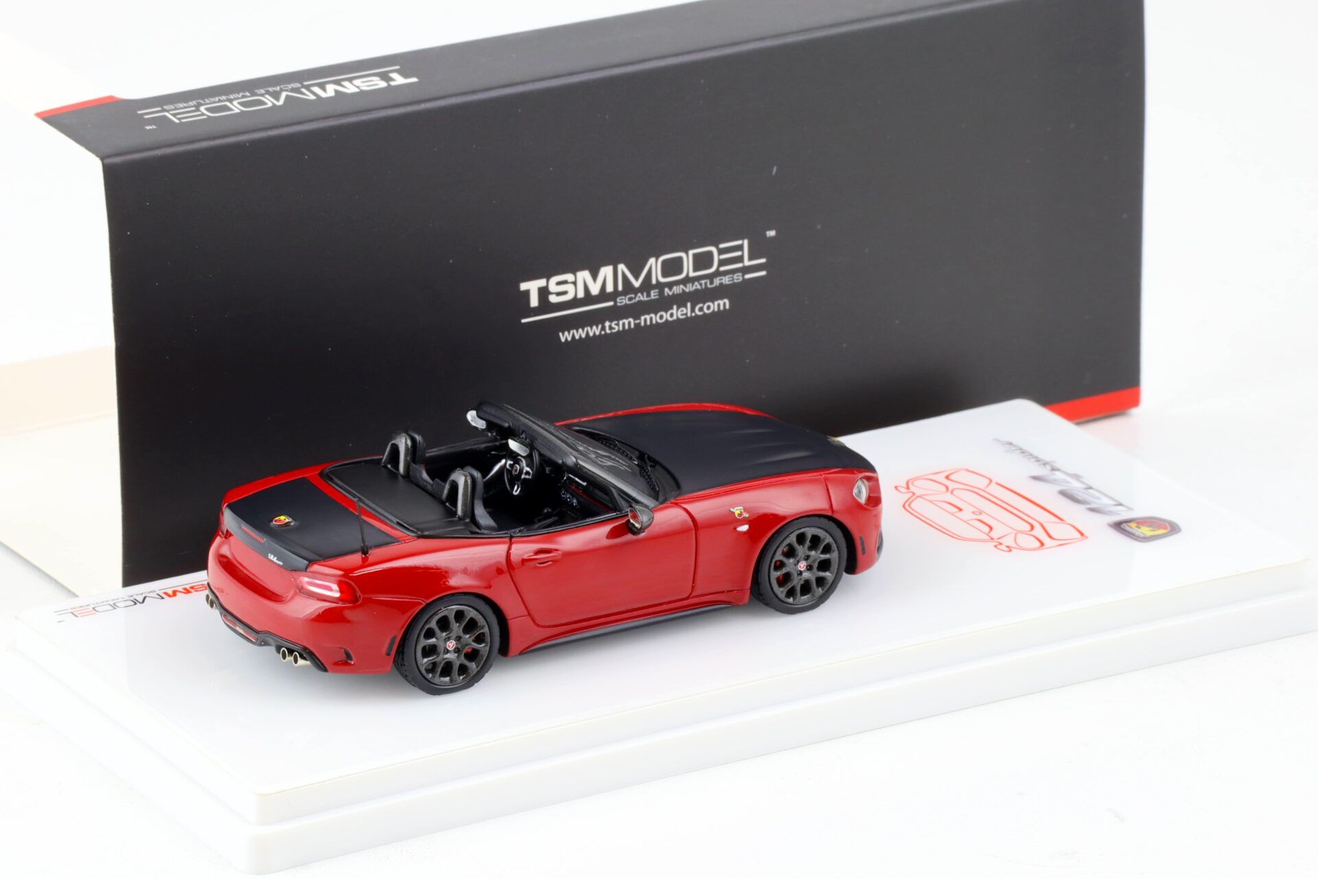 1:43 TSM Model Fiat Abarth 124 Spider Costa Brava 1972 red TSM430133