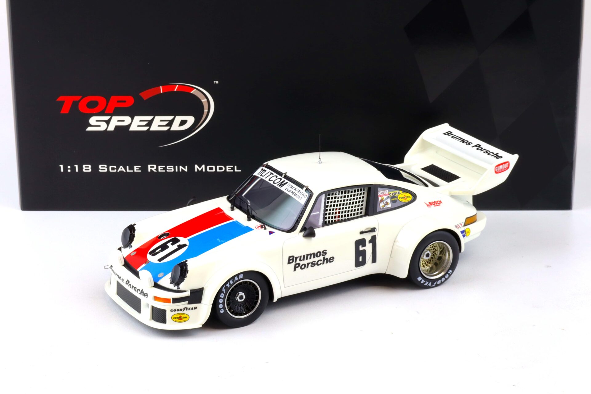 1:18 Top Speed Porsche 934/5 #61 Sebring 12h 3rd Place 1977 Brumos Racing TS0300
