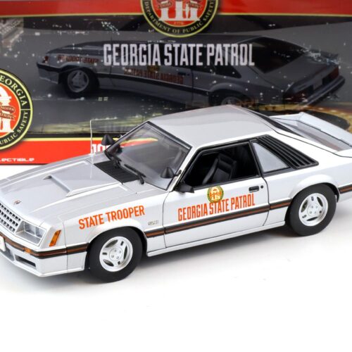 1:18 Greenlight 1982 Ford Mustang GT 5.0 Coupe SSP Georgia State Patrol State Trooper