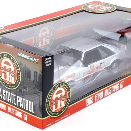 1:18 Greenlight 1982 Ford Mustang GT 5.0 Coupe SSP Georgia State Patrol State Trooper
