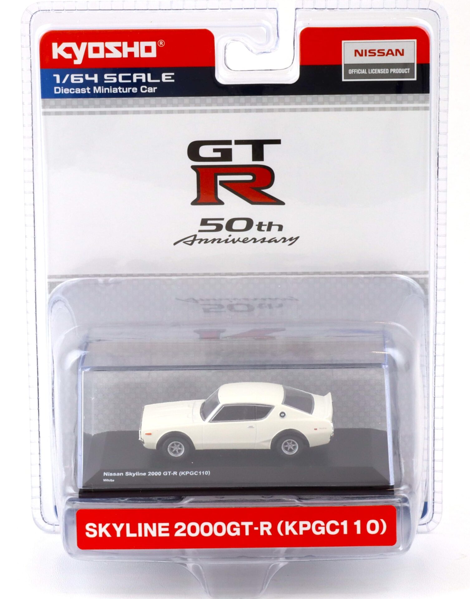 1:64 Kyosho Nissan Skyline 2000 GT-R (KPGC110) GTR 50th Anniversary white KS06990WB