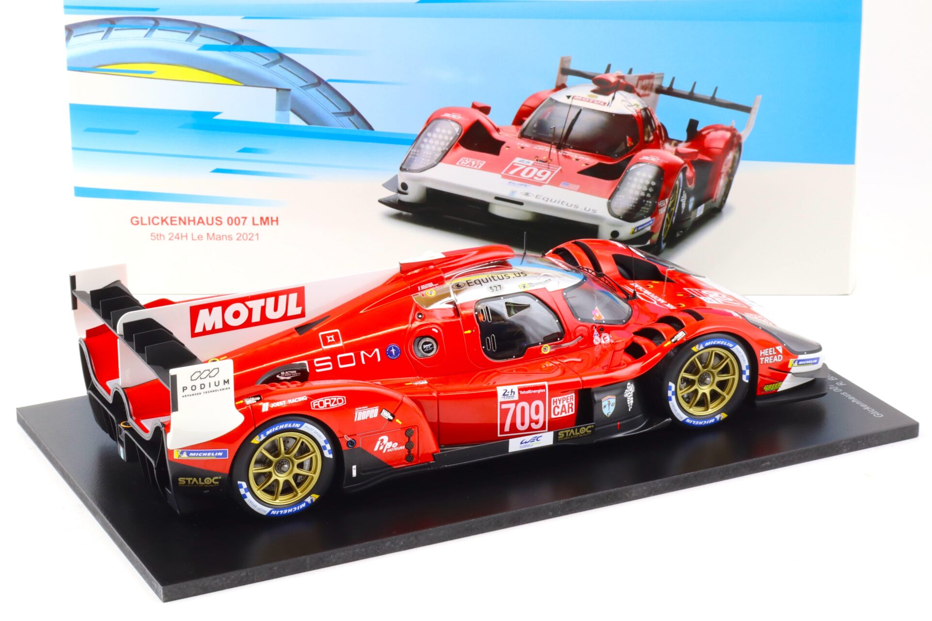 1:18 Spark Glickenhaus 007 LMH #709 - 5th Le Mans 24h 2021 red Motul