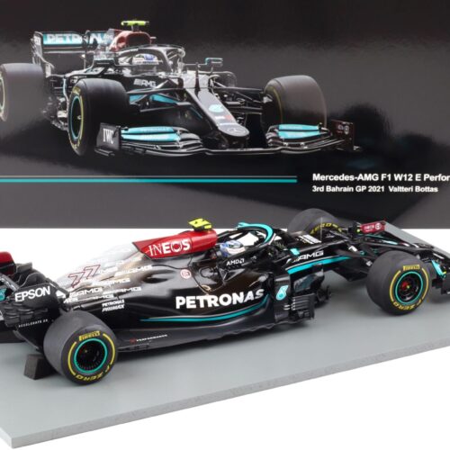 1:18 Spark Mercedes AMG F1 W12 E Performance #77 Bottas 3rd Bahrain GP 2021