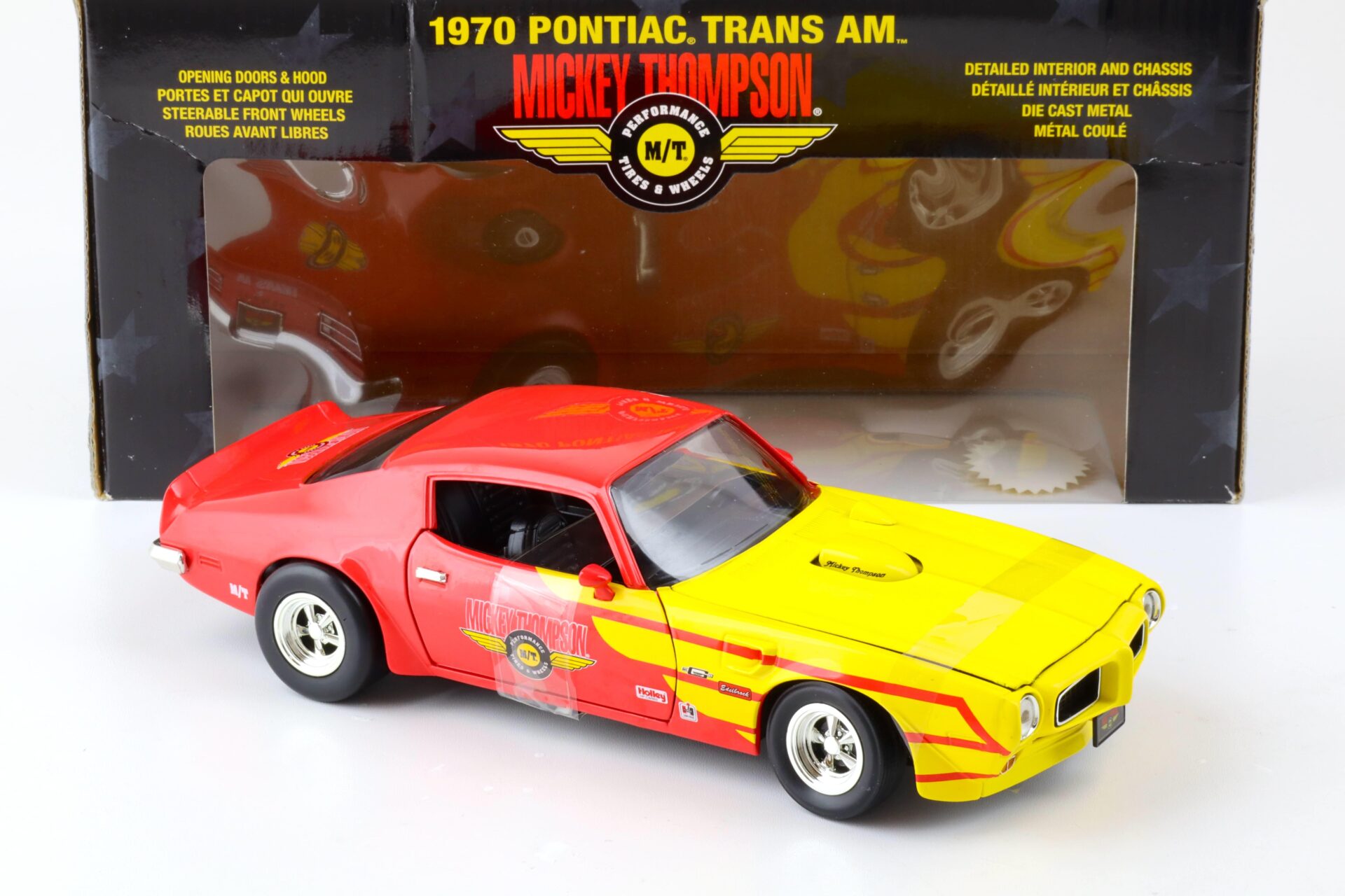 1:18 ERTL 1970 Pontiac Trans AM Coupe M/T Mickey Thompson red/ yellow
