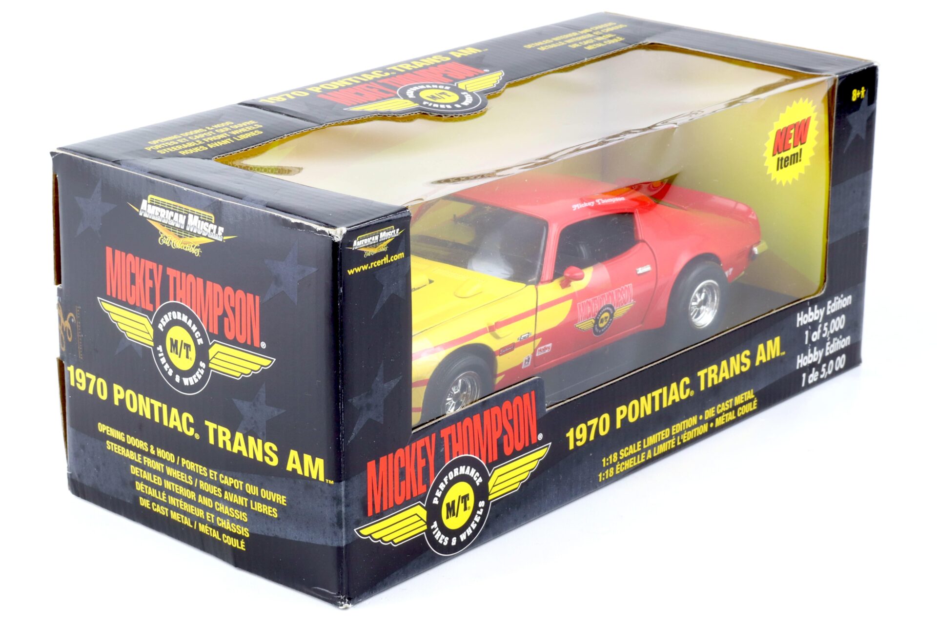 1:18 ERTL 1970 Pontiac Trans AM Coupe M/T Mickey Thompson red/ yellow