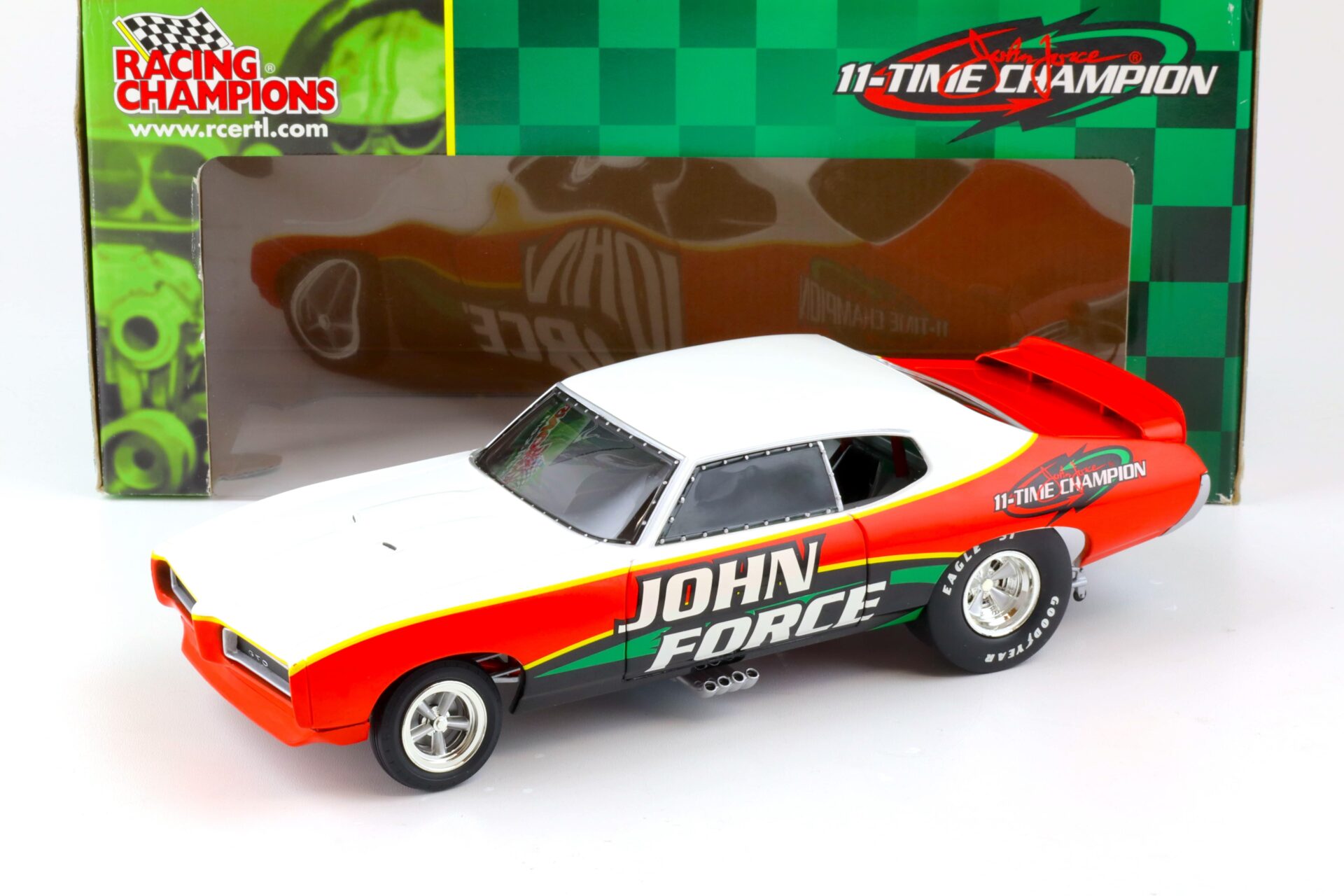 1:18 ERTL 1969 Pontiac GTO Funny Car John Force 1/4 Mile 11-Time Champion