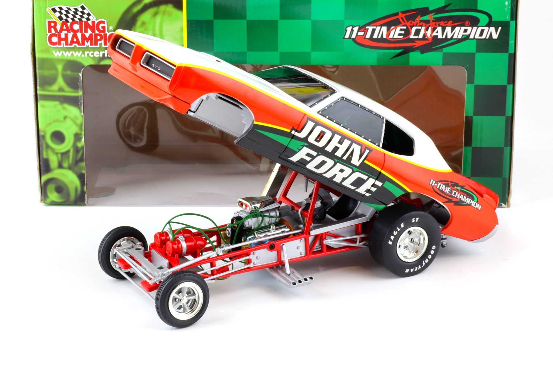 1:18 ERTL 1969 Pontiac GTO Funny Car John Force 1/4 Mile 11-Time Champion